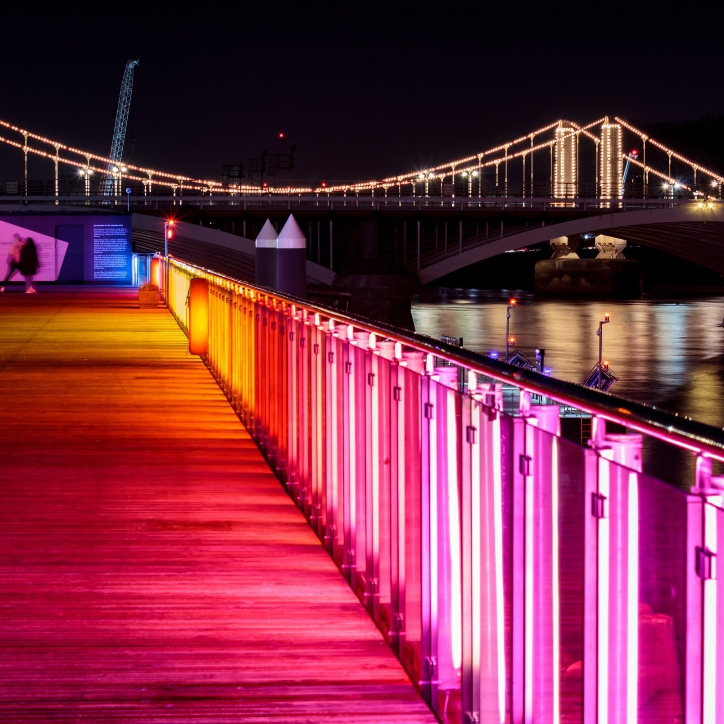 Battersea Power Station Light Festival - Eternal Sundown and Chelsea Bridge