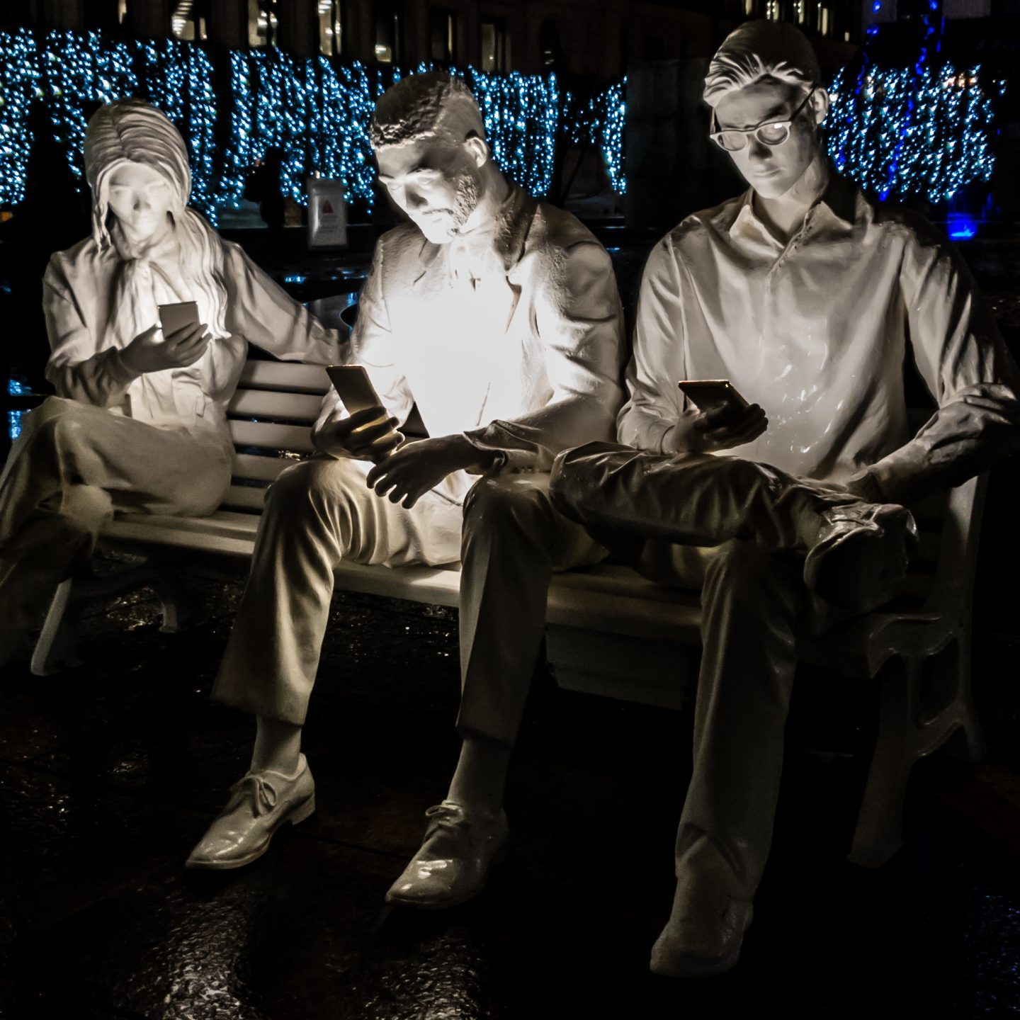 Canary Wharf Winter Lights 2020 - Absorbed By Light by Gali May Lucas