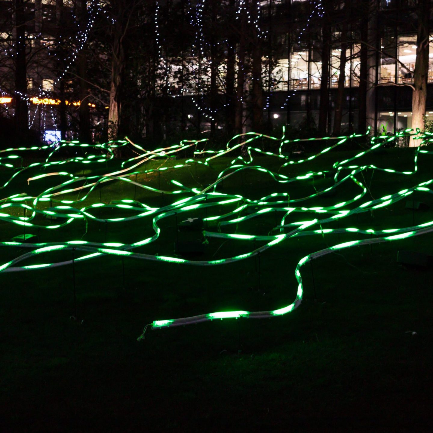 Canary Wharf Winter Lights 2020 - Squiggle by Angus Muir Design 2